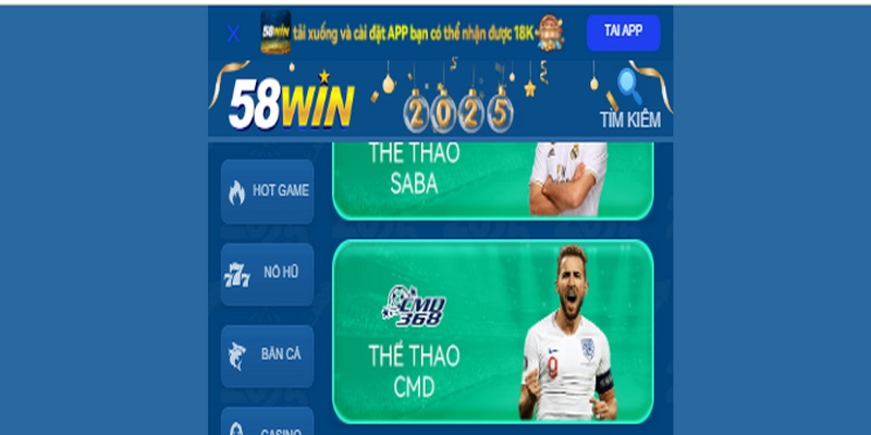 CMD Thể Thao tại 58WIN thu hút người chơi và nhận được nhiều đánh giá tích cực